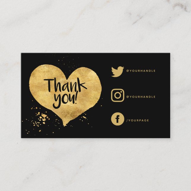 Cartão De Informações Efeito de folha de papel Cardíaco Links Sociais Ca (Frente)