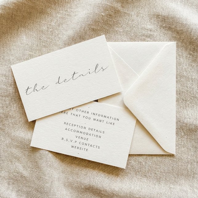 Cartão De Informações Efeito de script, o fundo branco de detalhes (Script effect, the details white background enclosure card.)