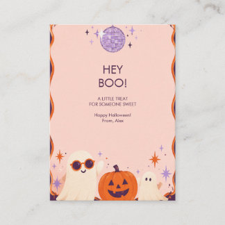 Cartão De Informações Ei Boo Lavanda Disco Fantasma Presente de Hallowee