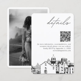 Cartão De Informações El Paso Wedding Modern Details QR Code