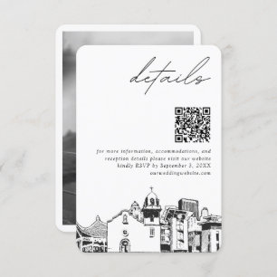 Cartão De Informações El Paso Wedding Modern Details QR Code