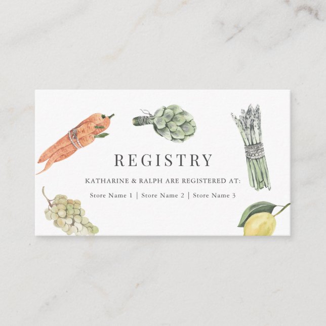 Cartão De Informações Ela está fora do registro de presentes de casament (Frente)