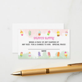 Cartão De Informações Ela está pronta para a Pop Fralda Raffle