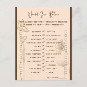 Cartão De Informações Ela Preferencialmente Jogo de Festa de solteira?