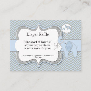 Cartão De Informações Elefante Baby Raffle Chevron Impressão
