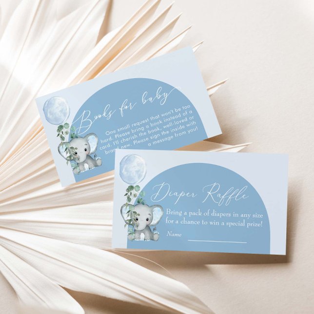 Cartão De Informações Elefante com Fralda de Balão Raffle (Criador carregado)