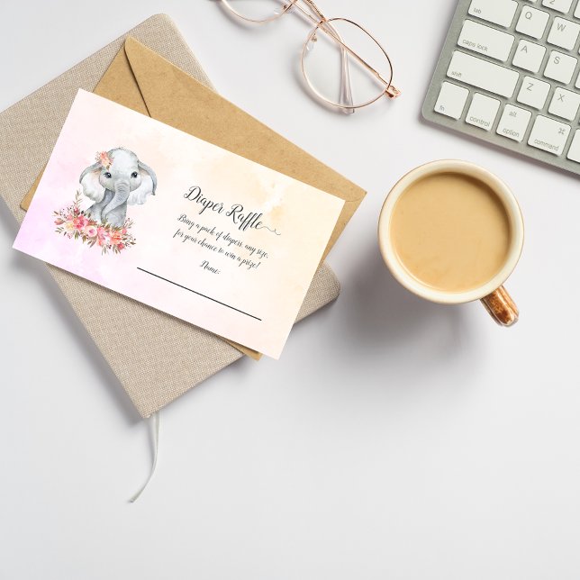 Cartão De Informações Elefante - Fralda Raffle (Criador carregado)