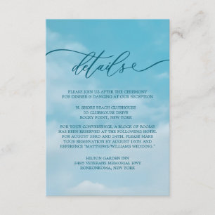 Cartão De Informações Elegância Casual Minimalista do Céu Azul Amor