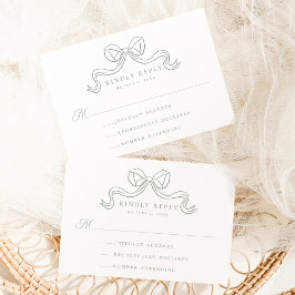 Cartão De Informações Elegância Clássica Resposta para Casamento com Laç