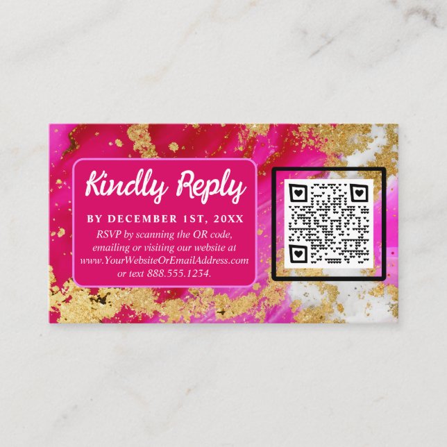 Cartão De Informações Elegância Etérea: Casamento Inspirado em Geodo Ros (Frente)