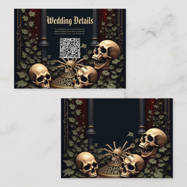 Cartão De Informações Elegância Gótica Escura. Arco impressionante (Frente/Verso)