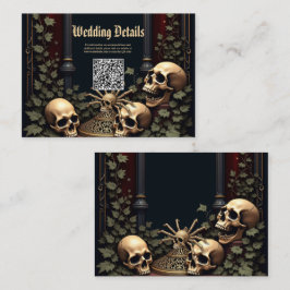 Cartão De Informações Elegância Gótica Escura. Arco impressionante