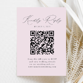 Cartão De Informações Elegância Moderna Responder com QR Code Lavanda