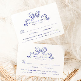 Cartão De Informações Elegância Vintage Resposta para Jantar de Casament