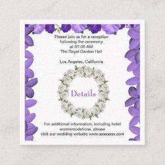 Cartão De Informações Elegant Arch Floral Wedding Details Card | Acrylic