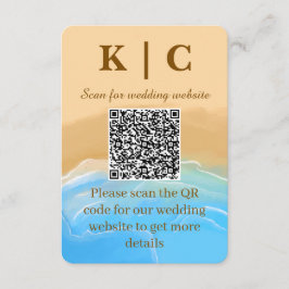 Cartão De Informações Elegant Beach theme Wedding Enclosure Card