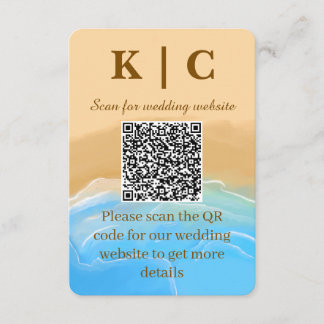 Cartão De Informações Elegant Beach theme Wedding Enclosure Card