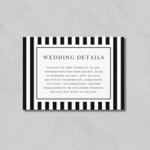 Elegant Black And White Stripes Wedding Details