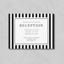 Elegant Black And White Stripes Wedding Reception