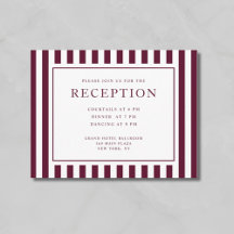 Elegant Burgundy Stripes Wedding Reception