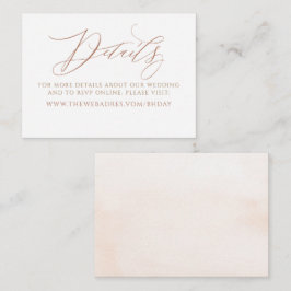 Cartão De Informações Elegant Calligraphy Minimalist Wedding Information