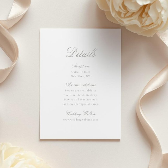 Cartão De Informações Elegant Calligraphy Wedding Details Card (Criador carregado)