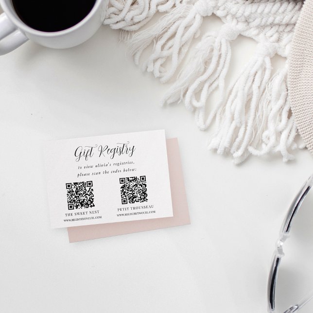 Cartão De Informações Elegant Calliographic Chá Gift Registry (Criador carregado)