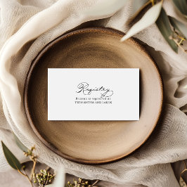 Cartão De Informações Elegant Calliographic Wedding Gift Registry