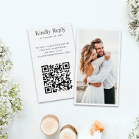 Elegant chic photo QR Code online RSVP  Enclosure 
