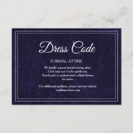 Cartão De Informações Elegant Classic Navy Blue Wedding Dress Code