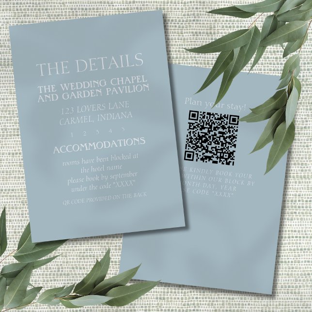 Cartão De Informações Elegant Coastal Blue Modern Wedding (Invite guests to your coastal wedding day with this Coastal Blue Modern Wedding Enclosure Card! )