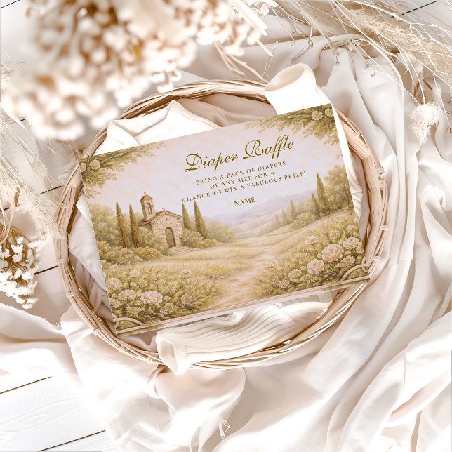 Cartão De Informações Elegant Countryside Garden  Diapper Raffle  (Criador carregado)