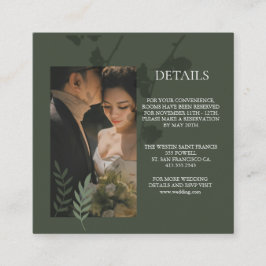 Cartão De Informações Elegant customizable olive green wedding