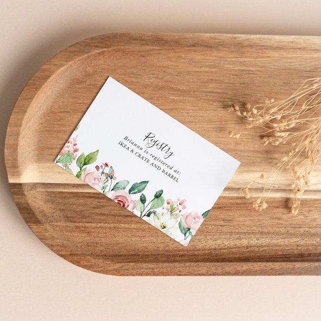 Cartão De Informações Elegant Dacil Autumn Floral Wedding Gift Registry (Criador carregado)