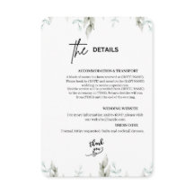 Elegant Eucalyptus Wedding  Enclosure Card