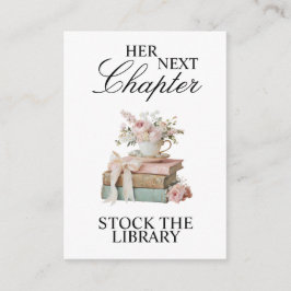 Cartão De Informações Elegant Floral Her Next Chapter Bridal Shower