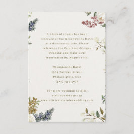 Cartão De Informações Elegant Floral Wedding Enclosure Card | Watercolor