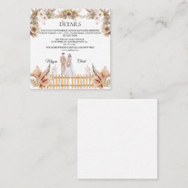 Cartão De Informações Elegant flower summer wedding