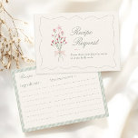 Cartão De Informações Elegant  Fresh off the market Recipe Request Card<br><div class="desc">Celebrate the bride-to-be with this elegant “She’s Fresh Off the Market” bridal shower invitation, featuring a delicate hand-drawn floral bouquet, soft blush accents, graceful blue typography, and a charming soft green striped background for a fresh botanical touch. Perfect for garden bridal showers, floral brunches, spring celebrations, and feminine pre-wedding parties,...</div>