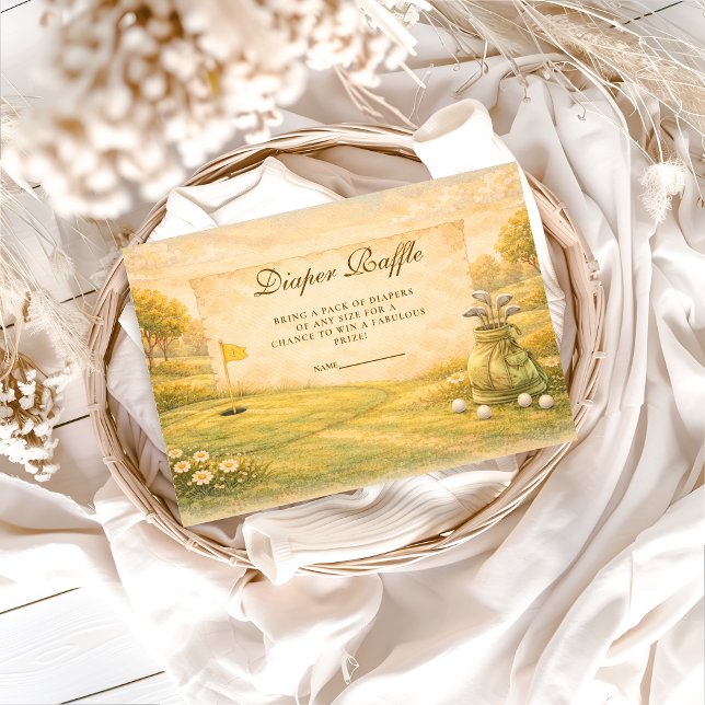 Cartão De Informações Elegant Golf Club Diapper Raffle (Criador carregado)