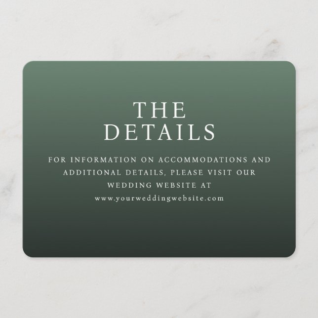 Cartão De Informações Elegant Green Typographic (Frente)