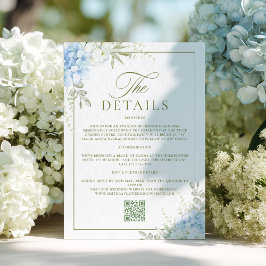 Cartão De Informações Elegant Hydrangea Wedding Details