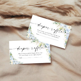 Cartão De Informações Elegant Light Blue Diaper Raffle Enclosur