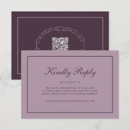 Cartão De Informações Elegant Mauve Plum RSVP Online Enclosure Card