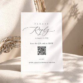 Cartão De Informações Elegant Minimal QR RSVP Card 