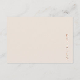 Cartão De Informações Elegant Minimalist Desert Sand Copper Wedding