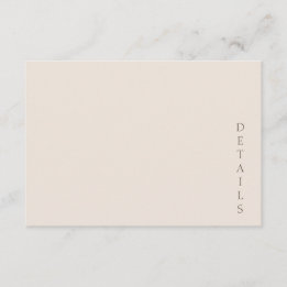 Cartão De Informações Elegant Minimalist Desert Sand Wedding