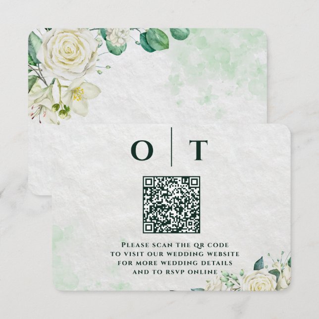 Cartão De Informações Elegant Organic Modern Wedding Enclosure Card (Frente/Verso)