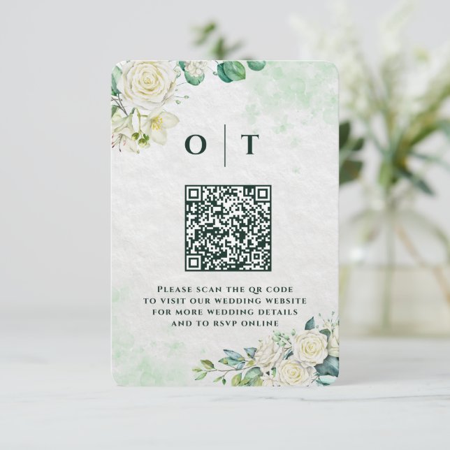 Cartão De Informações Elegant Organic Modern Wedding Enclosure Card (Em pé/Frente)