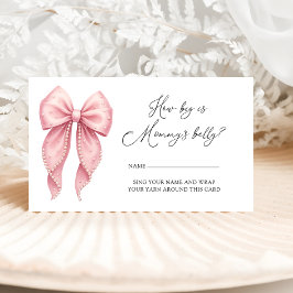 Cartão De Informações Elegant Pink Bow How Big Is Mommys Belly